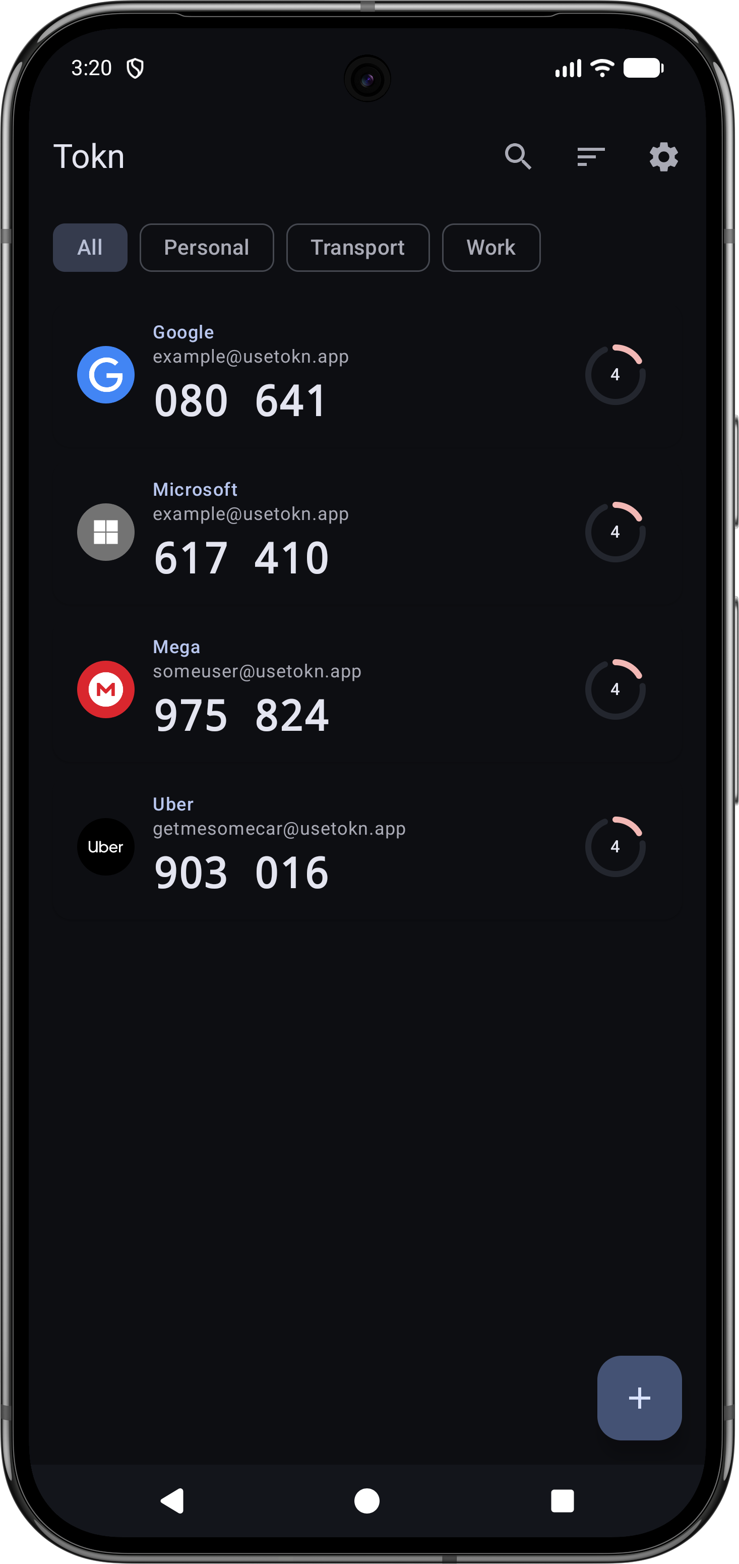 Tokn vault on Android